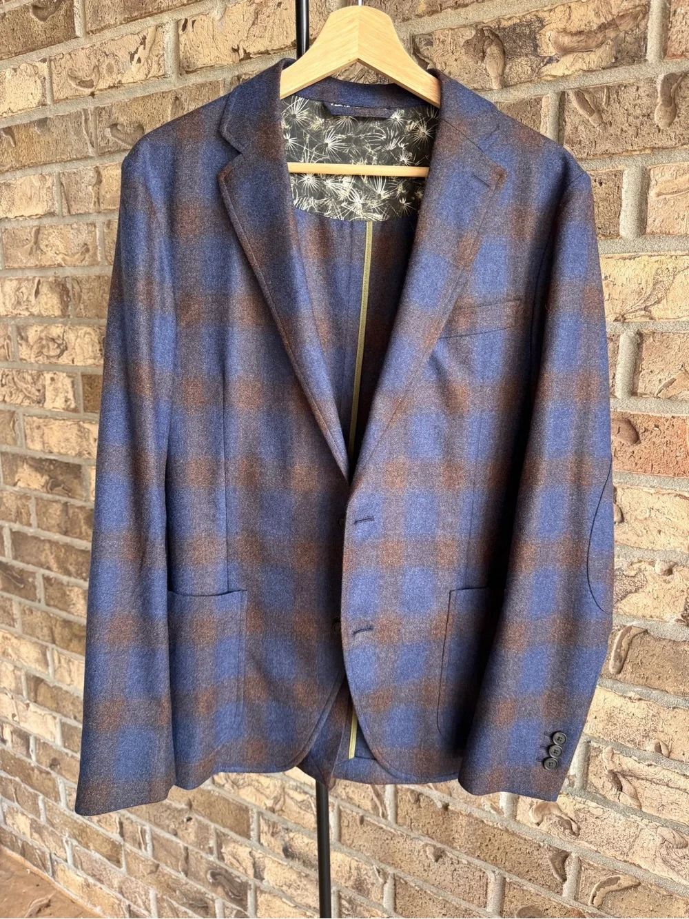 Jim Thompson Men’s Lightweight Lambswool Plaid Suit Blazer 40 Pants 34